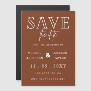 Terracotta Rustic Burnt Orange Boho Save the Date Magneteinladung