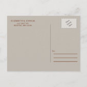 Terracotta Rustic Burnt Orange Save the Date Ankündigungspostkarte (Rückseite)