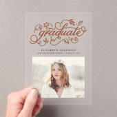 Terracotta Rustic Calligraphy Foto Abschluss Acryleinladungen (Insitu (Handheld))