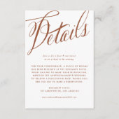 Terracotta Rustic Calligraphy Wedding Details Begleitkarte (Vorderseite)