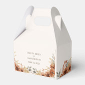 Terracotta Rustic Fall Floral Wedge Vielen Dank Geschenkschachtel (Rückseite)