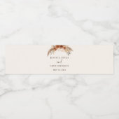 Terracotta Rustic Fall Gastgeschenke Hochzeit Wasserflaschenetikett (Einzelnes Label)