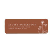 Terracotta Rustic Floral Fall Wildblume Adresse (Vorne)