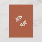 Terracotta Rustic Floral Hochzeit im Herbst danke Platzkarte (Rückseite)