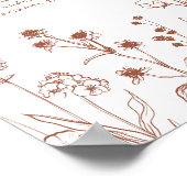 Terracotta Rustic Floral Wedding Chart Poster (Ecke)