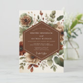 Terracotta Rustic Meadow Wedding Einladung (Stehend Vorderseite)