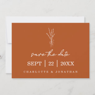 Terracotta Rustic Moderne handgeschriebene Hochzei Save The Date