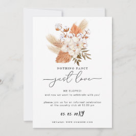 Terracotta Rustic Pampas Grass Hochzeitsempfang Karte