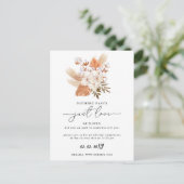 Terracotta Rustic Pampas Grass Wedding Reception C Postkarte (Stehend Vorderseite)