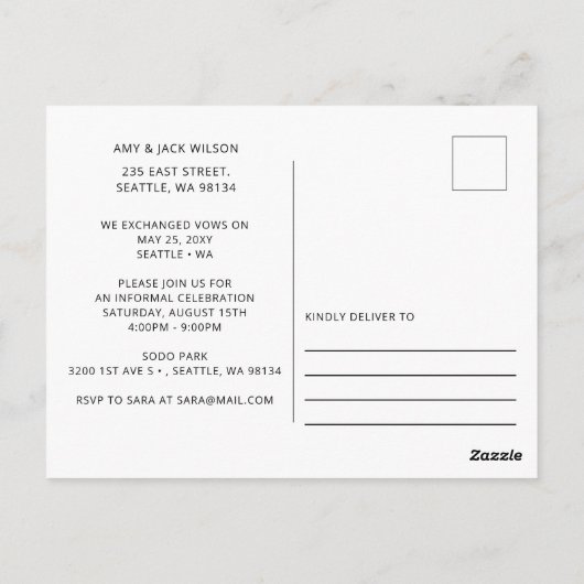 Terracotta Rustic Pampas Grass Wedding Reception C Postkarte (Rückseite)