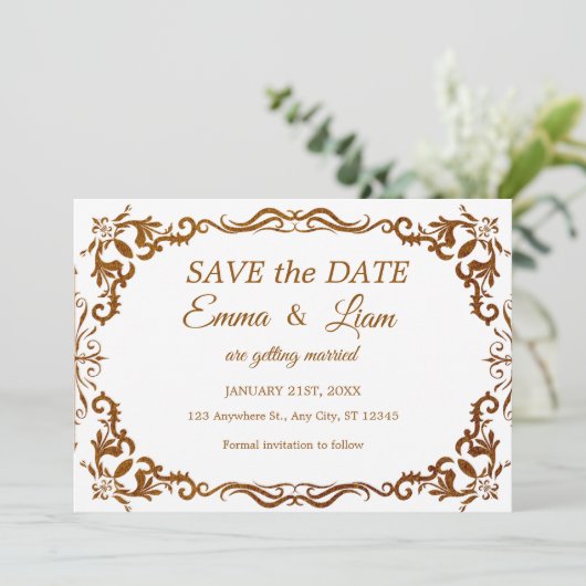 Terracotta Rustic Papel Picado – Save the Date (Stehend Vorderseite)