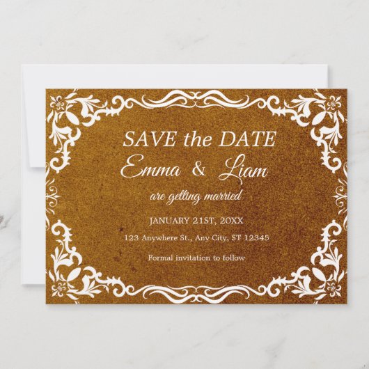 Terracotta Rustic Papel Picado – Save the Date (Vorderseite)