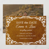 Terracotta Rustic Papel Picado – Save the Date (Vorne/Hinten)