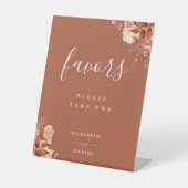 Terracotta Rustikale Blütenblüte Herbstfavoriten Sockelschild (Vorderseite)