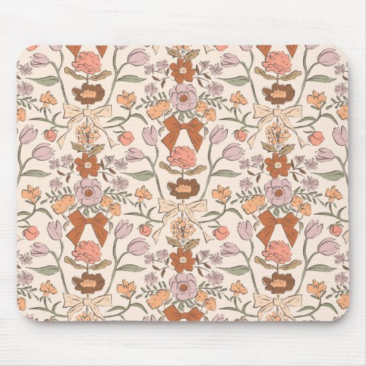 Terracotta Rustikale Bogen und Blüten Mousepad (Vorne)