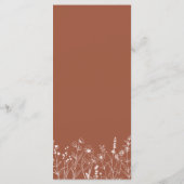 Terracotta Rustikale Herbsthochzeit Wildblume Menükarte (Rückseite)
