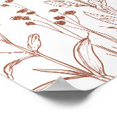 Terracotta Rustikale Herbsthochzeit Wildblume Poster (Ecke)