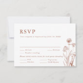 Terracotta Rustikale Herbsthochzeit Wildblume RSVP Karte (Vorderseite)