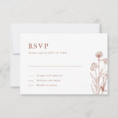 Terracotta Rustikale Herbsthochzeit Wildblume RSVP Karte (Vorderseite)