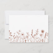 Terracotta Rustikale Herbsthochzeit Wildblume RSVP Karte (Rückseite)