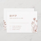 Terracotta Rustikale Herbsthochzeit Wildblume RSVP Karte (Vorne/Hinten)