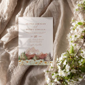 Terracotta Rustikale Hochgebirgslandschaft Wildblu Einladung