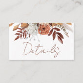 Terracotta Rustikale Hochzeit im Herbst Boho Begleitkarte (Vorderseite)