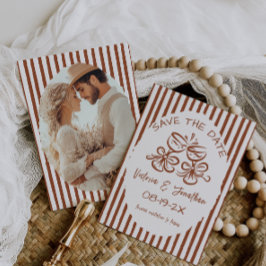 Terracotta Rustikale Hochzeit Save The Date