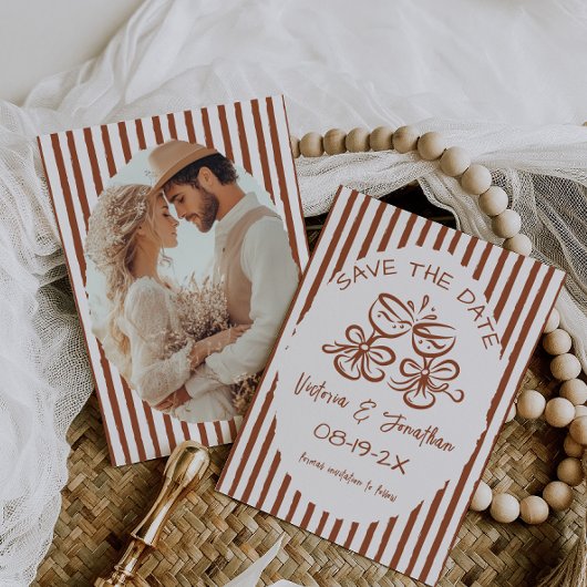 Terracotta Rustikale Hochzeit Save The Date