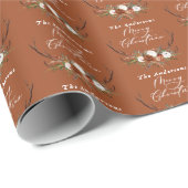 Terracotta rustikale Junggebliebene frohe Weihnach Geschenkpapier (Rolleneckpunkt)