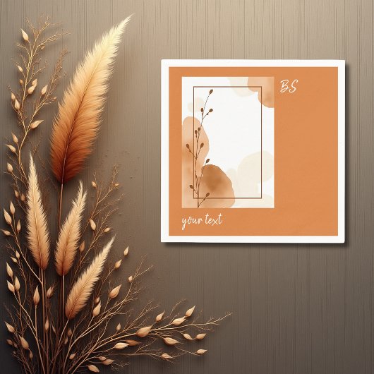 Terracotta rustikale minimale florale Rahmen & Mon Serviette