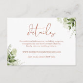 Terracotta Rustikale Vegetation Blätter Hochzeit D Begleitkarte (Vorderseite)