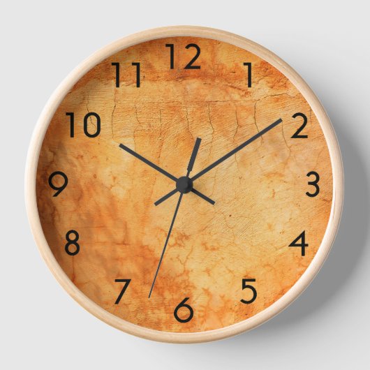 Terracotta rustikale Wand verbrannt orange Uhr (Vorderseite)