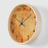 Terracotta rustikale Wand verbrannt orange Uhr (Winkel)