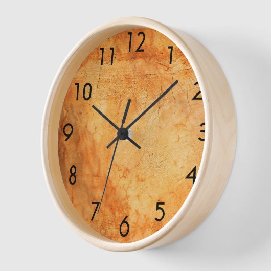 Terracotta rustikale Wand verbrannt orange Uhr (Winkel)