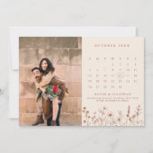 Terracotta Rustikale Wildblume Foto Save The Date (Vorderseite)