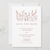 Terracotta Rustikale Wildblume Foto Save The Date (Vorderseite)