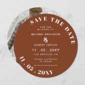 Terracotta Rustikales Burnt Orange Boho Foto Geret Save The Date (Vorne/Hinten)