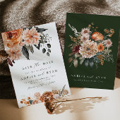 Terracotta Sage Boho Floral Save the Date Einladung