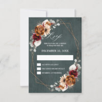 Terracotta Sage Burgund Bloral Geometric Wedding