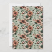 Terracotta Sage Green Floral Arch Hochzeit Einladung (Rückseite)