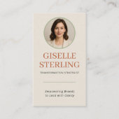 Terracotta Sage Green Photo QR Code Visitenkarte (Vorderseite)