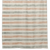 Terracotta Sage Modern Minimalistischer Streifen B Duschvorhang (Vorderseite)