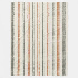Terracotta Sage Modern Minimalistischer Streifen B Fleecedecke