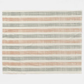 Terracotta Sage Modern Minimalistischer Streifen B Fleecedecke (Vorderseite (Horizontal))