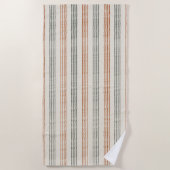 Terracotta Sage Modern Minimalistischer Streifen B Strandtuch (Vorderseite)