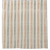 Terracotta Sage Modern Strip Boho Duschvorhang (Vorderseite)