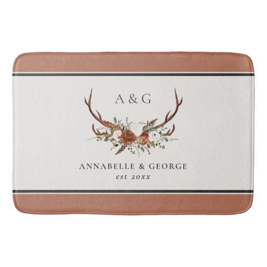 Terracotta Salbei botanische Blumenshow Badematte (Vorderseite)