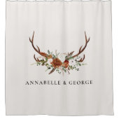 Terracotta Salbei botanische Blumenshow Duschvorhang (Vorderseite)