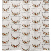 Terracotta Salbei botanische Blumenshow Duschvorhang (Vorderseite)